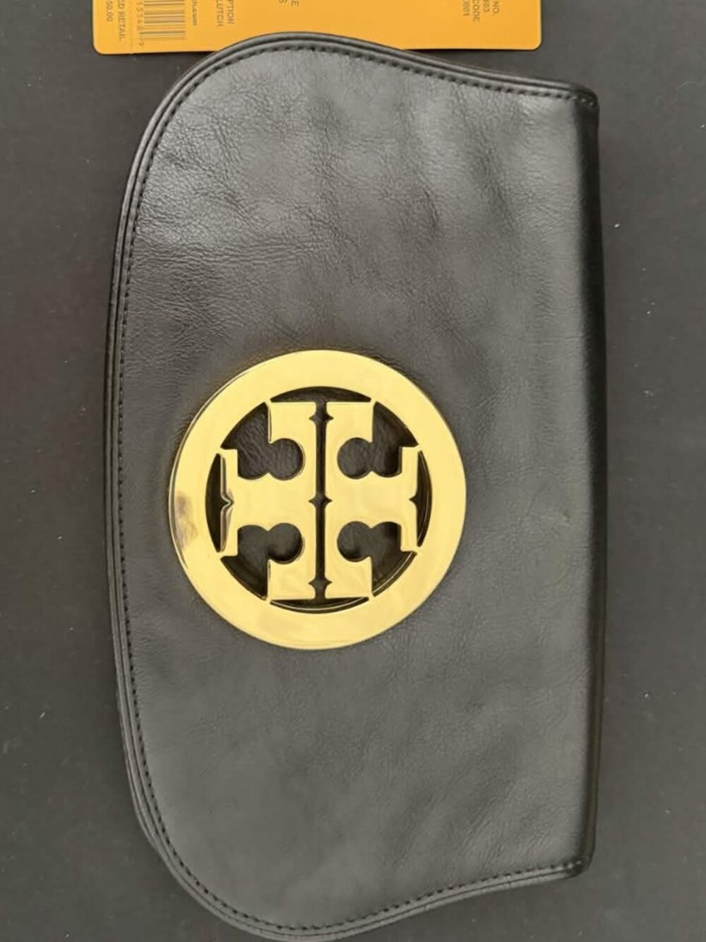 Tory Burch Black Leather Big Logo Crossbody Bag NWT
